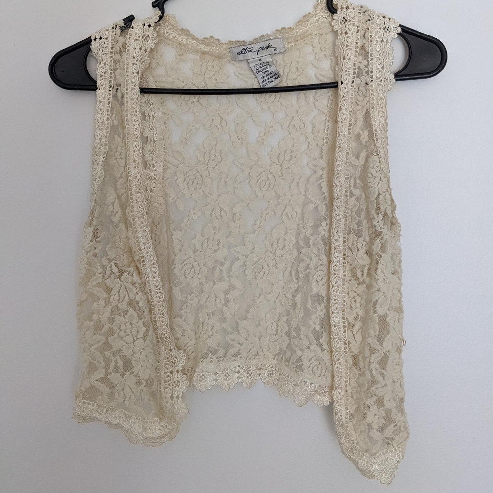 Lace mini vest - small
